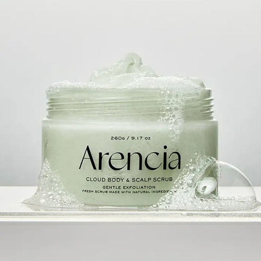 Arencia Arencia Fresh Cloud Peeling do ciała i skóry głowy, pelargonia i pierwiosnek - 260 g