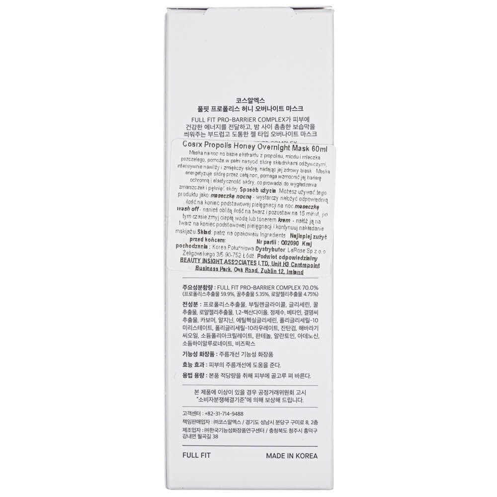 COSRX COSRX Full Fit Propolis Honey Overnight Mask Maska na noc z propolisem - 60 ml