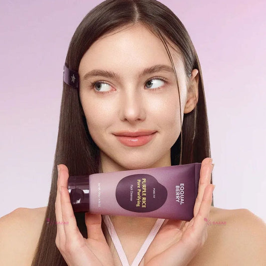 EQQUALBERRY Eqqualberry Purple Rice Oczyszczająca pasta z glinkami i kwasami AHA, PHA - 130 g