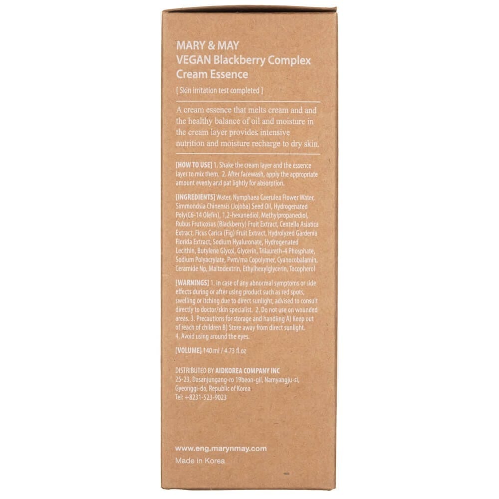 Mary&May Mary&May Kremowa esencja nawilżająca Vegan Blackberry Complex - 140 ml