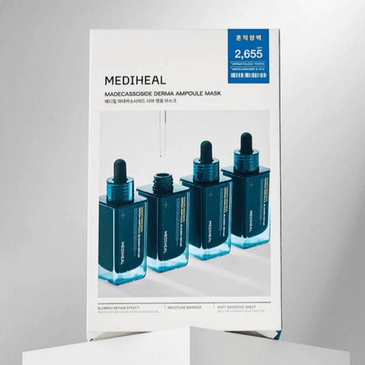 Mediheal Mediheal Madecassoside Derma Ampoule Mask Kojąca maska w płachcie - 10 sztuk