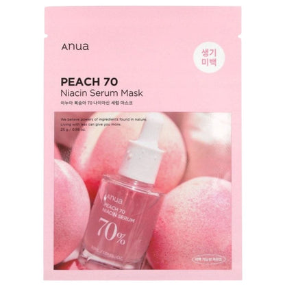 Anua Anua Peach 70 Rozjaśniająca maska z brzoskwinią i kolagenem - 4 sztuki