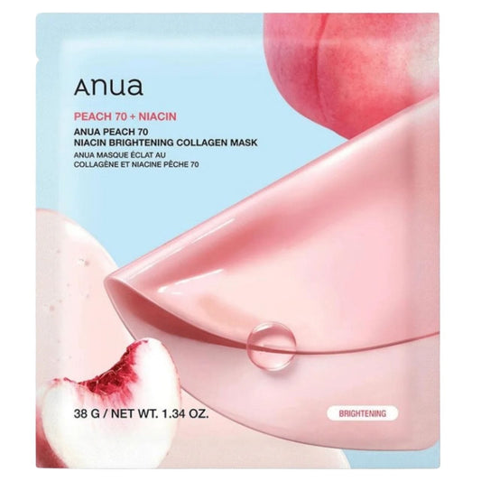 Anua Anua Peach 70 Rozjaśniająca maska z brzoskwinią i kolagenem - 4 sztuki