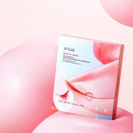 Anua Anua Peach 70 Rozjaśniająca maska z brzoskwinią i kolagenem - 4 sztuki