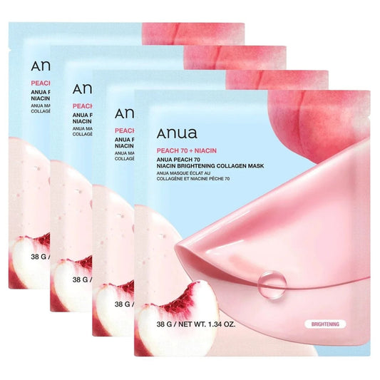 Anua Anua Peach 70 Rozjaśniająca maska z brzoskwinią i kolagenem - 4 sztuki