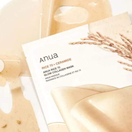 Anua Anua Rice 70 Rozświetlająca maska z ryżem i kolagenem - 4 sztuki