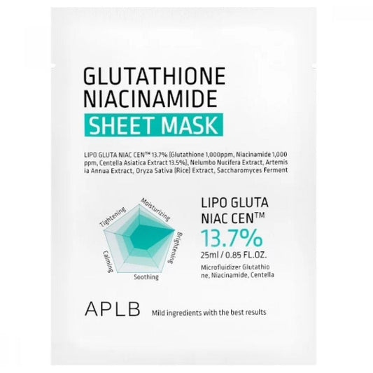 APLB APLB Rozjaśniająca maska w płachcie z glutationem i niacynamidem - 25 ml