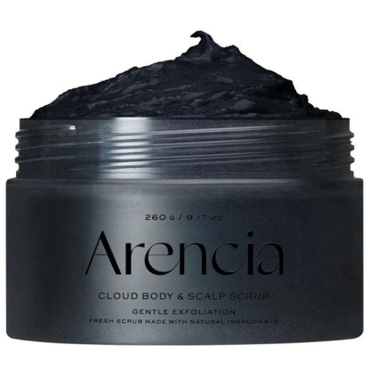 Arencia Arencia Fresh Cloud Peeling do ciała i skóry głowy, czarna herbata i Yuzu - 260 g