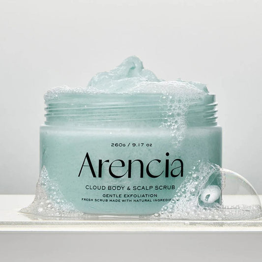 Arencia Arencia Fresh Cloud Peeling do ciała i skóry głowy, czarna herbata i Yuzu - 260 g