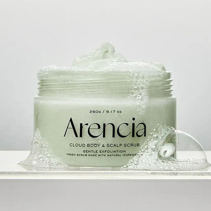 Arencia Arencia Fresh Cloud Peeling do ciała i skóry głowy, pelargonia i pierwiosnek - 260 g