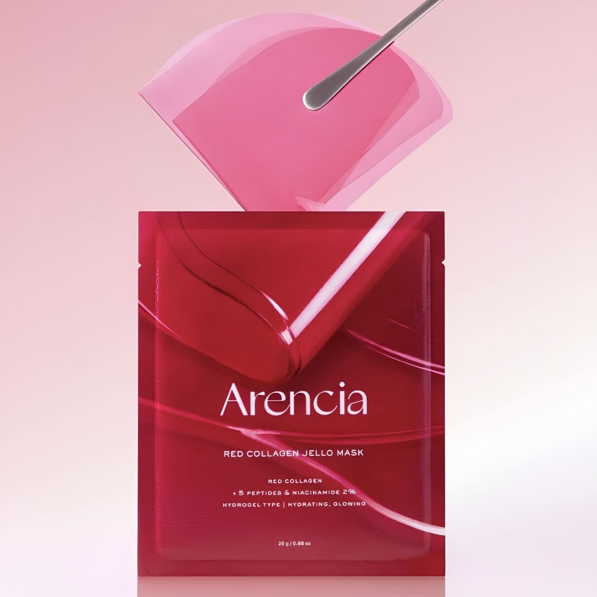 Arencia Arencia Red Collagen Jello Mask Hydrożelowa maska z kolagenem i peptydami - 4 sztuki