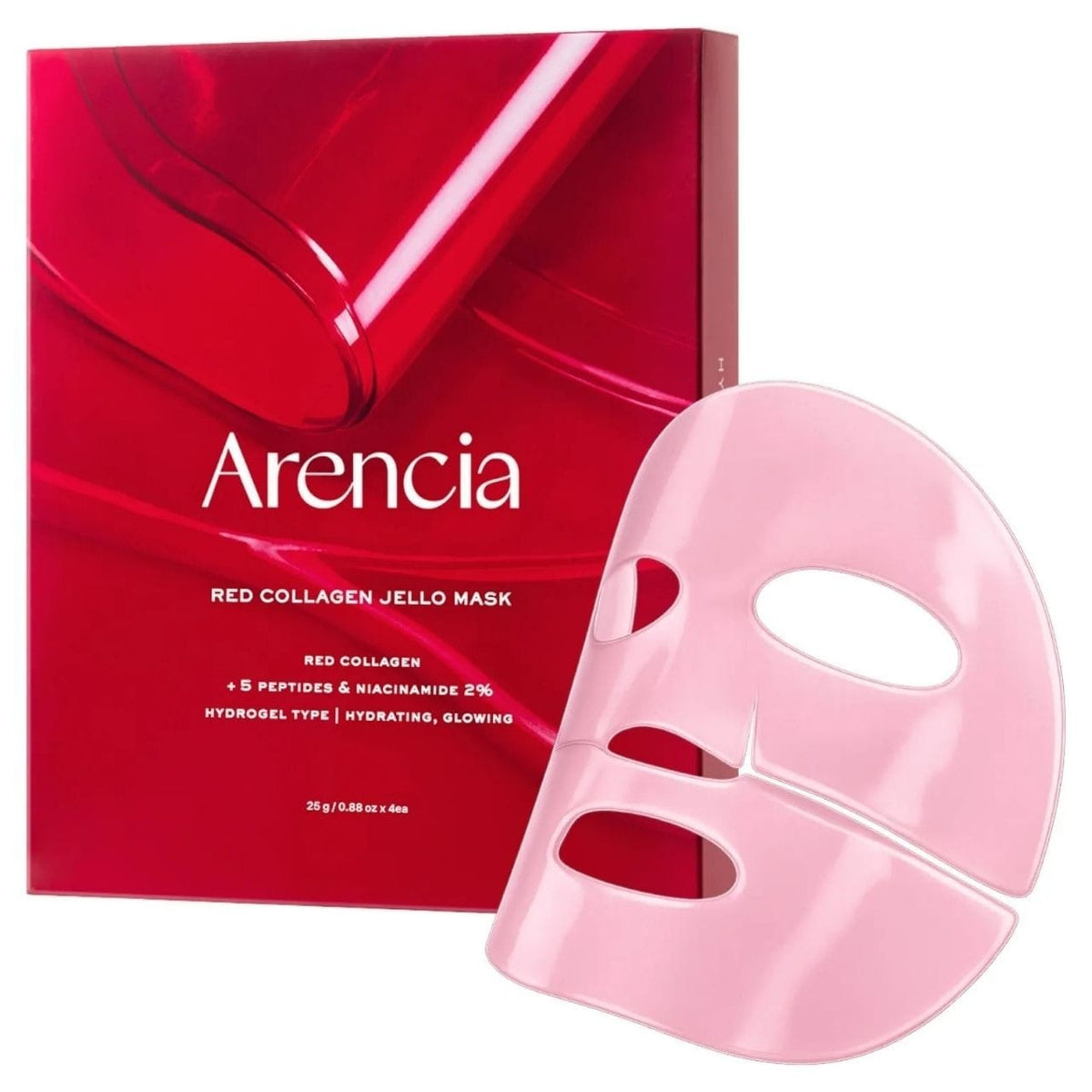 Arencia Arencia Red Collagen Jello Mask Hydrożelowa maska z kolagenem i peptydami - 4 sztuki