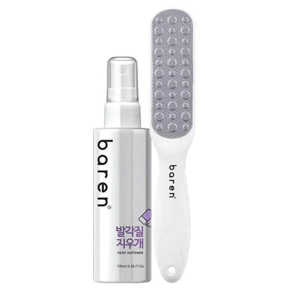 Baren Baren Foot Softener Zestaw do usuwania naskórka (mgiełka + pilnik do stóp)