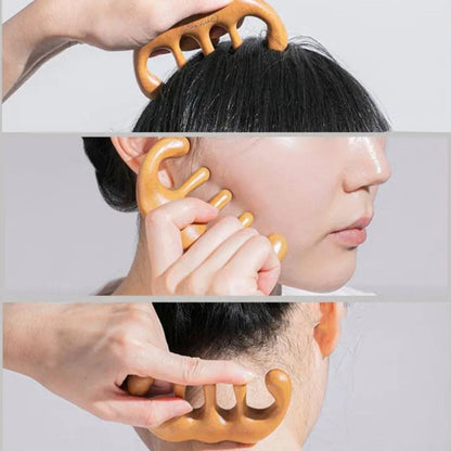 Benton Benton Scalp Brush Massager Drewniana szczotka do masażu skóry głowy - 1 sztuka