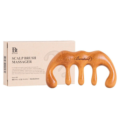 Benton Benton Scalp Brush Massager Drewniana szczotka do masażu skóry głowy - 1 sztuka