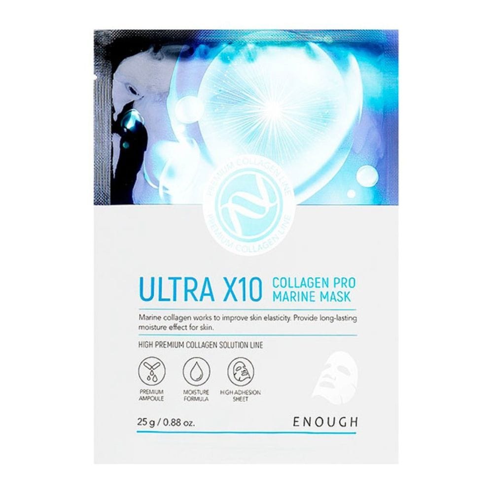 Enough Enough Maski z kolagenem Ultra X10 Collagen Pro Marine - 10 sztuk — Składniki i ocena