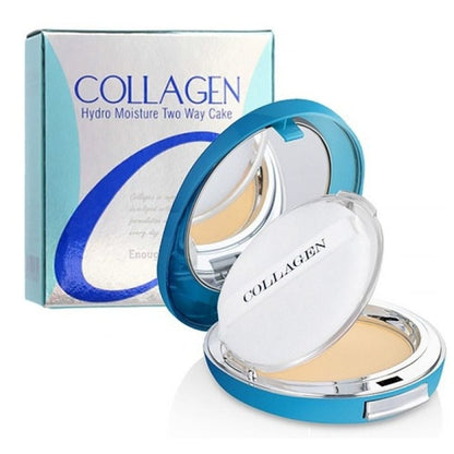 Enough Enough Puder z kolagenem Two Way Cake SPF25 odcień 21 + wkład uzupełniający (13g+13g)