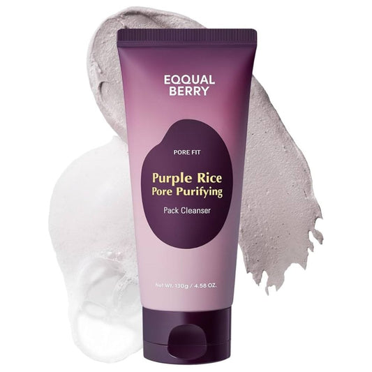 EQQUALBERRY Eqqualberry Purple Rice Oczyszczająca pasta z glinkami i kwasami AHA, PHA - 130 g