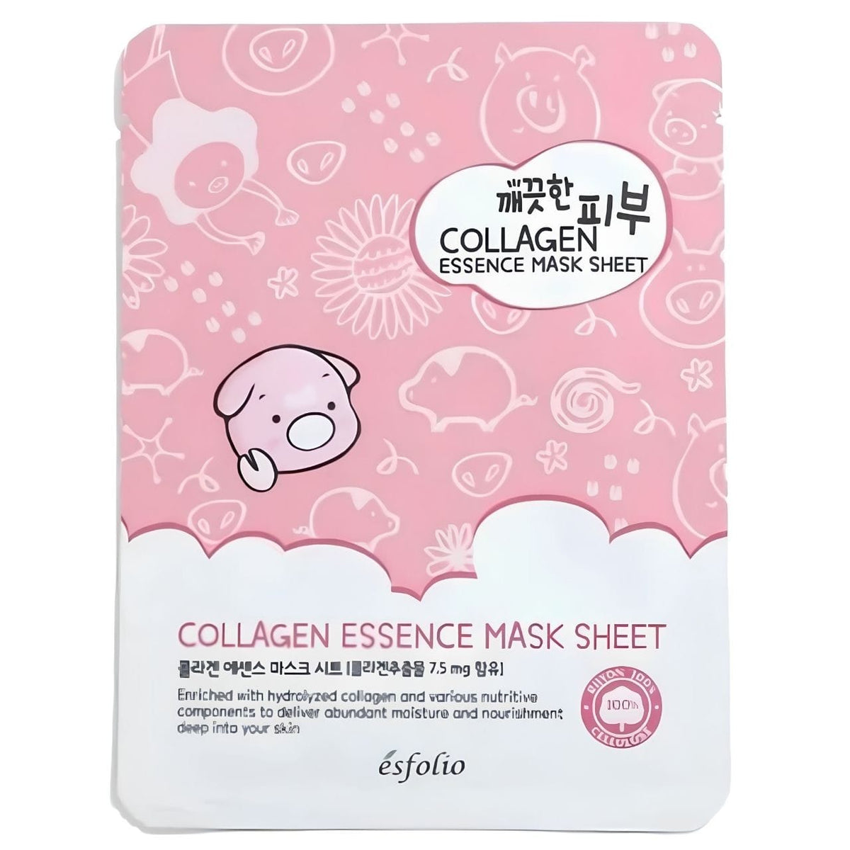 Esfolio Esfolio Pure Skin Collagen Essence Mask Sheet Nawilżająca maska w płachcie - 1 sztuka