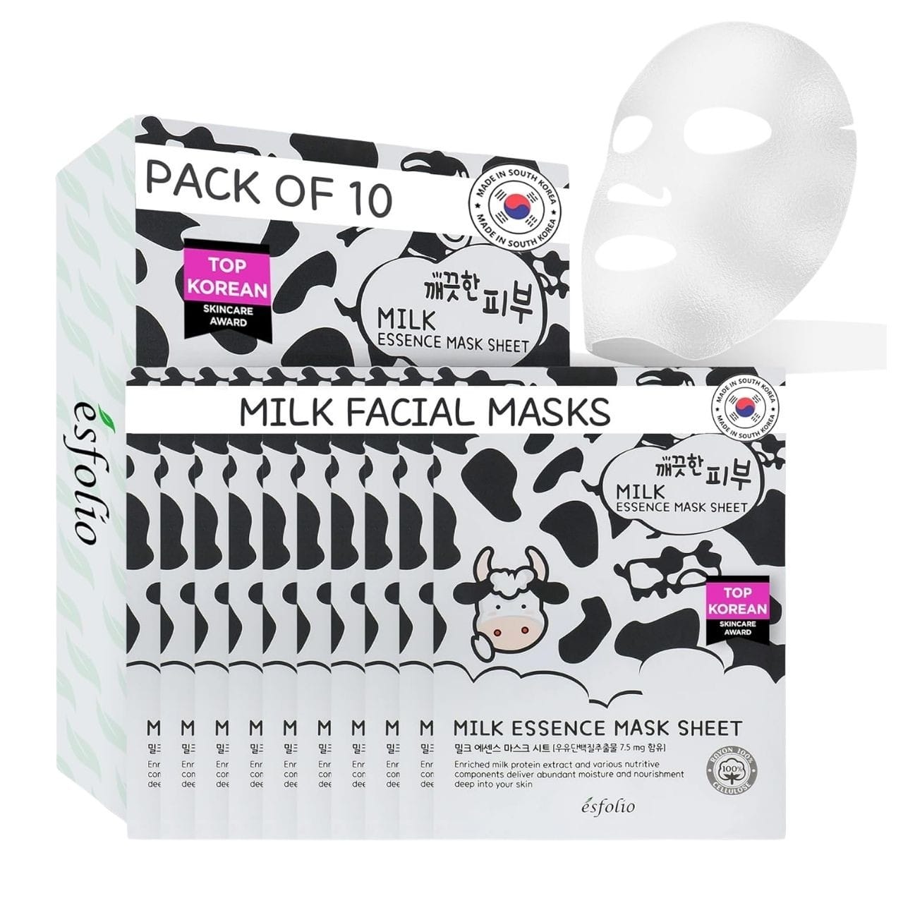 Esfolio Esfolio Pure Skin Milk Essence Mask Sheet Nawilżająca maska w płachcie - 10 x 25 ml