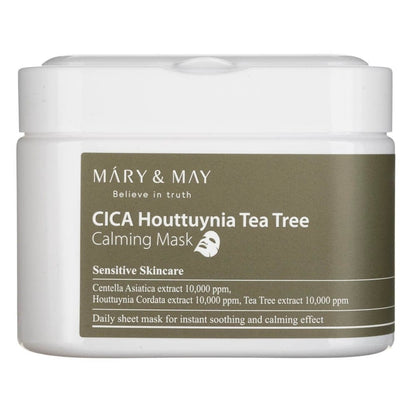 Mary&May Mary&May Kojące maseczki CICA Houttuynia Tea Tree Calming Mask - 30 sztuk