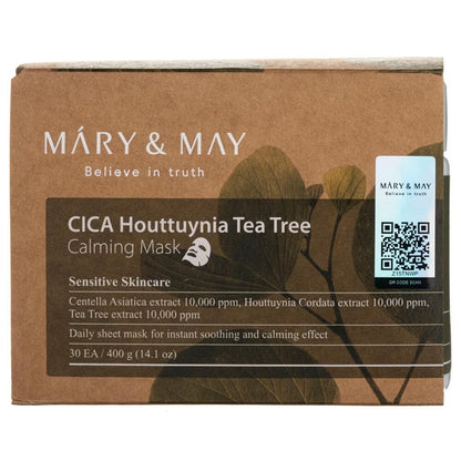 Mary&May Mary&May Kojące maseczki CICA Houttuynia Tea Tree Calming Mask - 30 sztuk