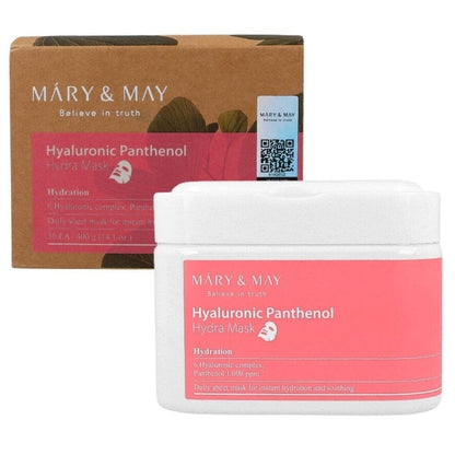 Mary&May Mary&May Nawilżające maseczki Hyaluronic Panthenol Hydra Mask - 30 sztuk