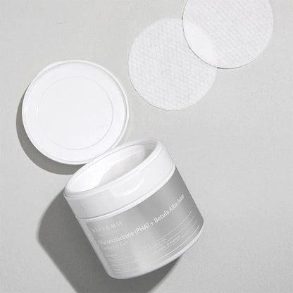 Mary&May Mary&May Płatki oczyszczająco-peelingujące Gluconolactone (PHA) + Betula Alba Juice - 70 sztuk