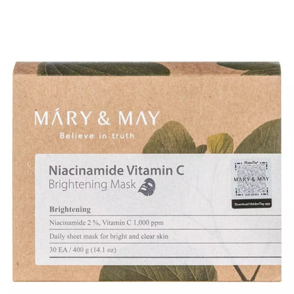 Mary&May Mary&May Rozświetlające maseczki Niacinamide Vitamin C - 30 sztuk