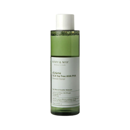 Mary&May Mary&May Tonik do cery problematycznej Vegan CICA Tea Tree AHA PHA - 200 ml