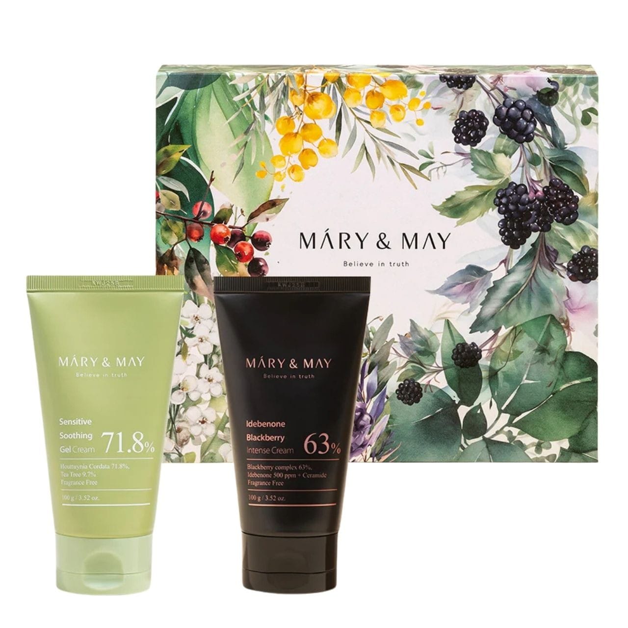 Mary&May Mary&May Zestaw: Kojący krem żelowy + Intensywny krem Idebenone - 2 x 100 g