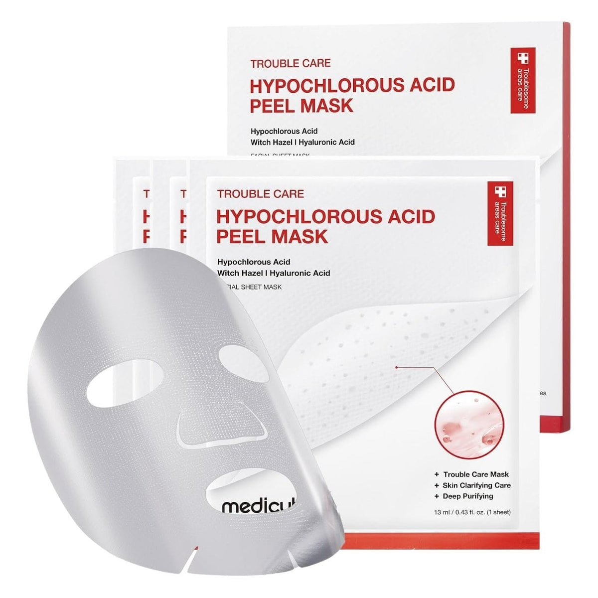 Medicube Medicube Hypochlorous Acid Peel Mask Złuszczająca maska w płachcie - 3 sztuki