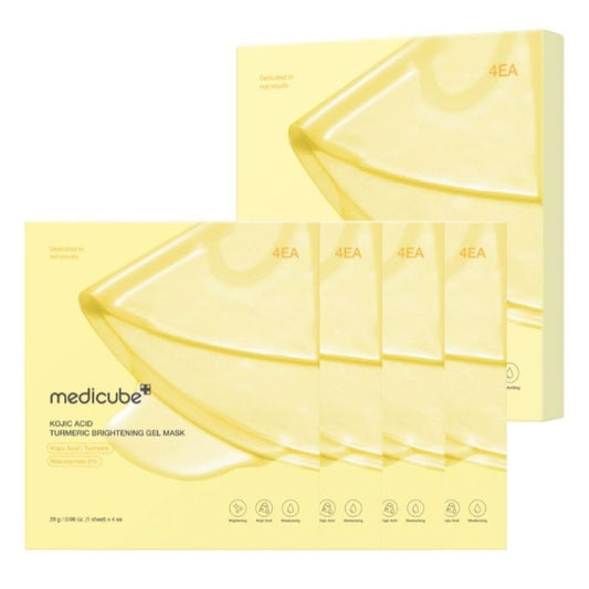 Medicube Medicube Kojic Acid Turmeric Rozświetlająca maska do twarzy - 4 sztuki