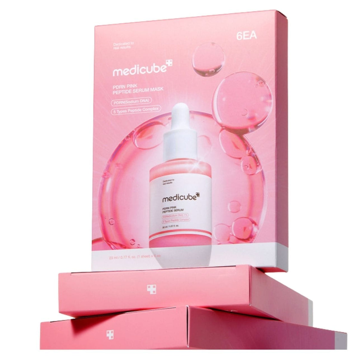 Medicube Medicube PDRN Pink Peptide Serum Mask Rozświetlająca maska w płachcie z kolagenem - 6 sztuk x 23 ml