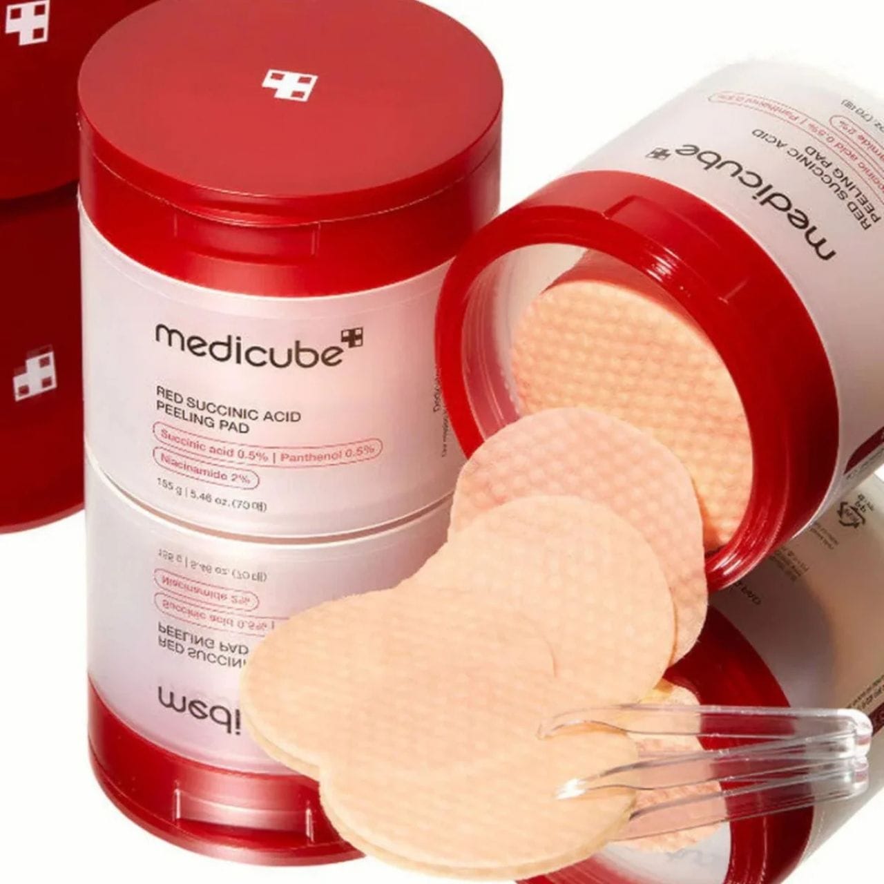 Medicube Medicube Red Succinic Acid Złuszczające płatki do twarzy - 70 sztuk
