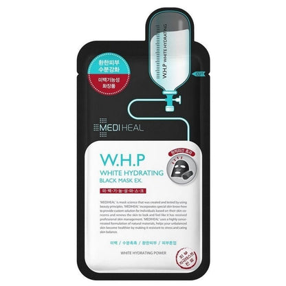 Mediheal Mediheal W.H.P White Hydrating Black Mask EX. Nawilżająco-rozjaśniająca maska w płachcie - 10 sztuk