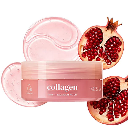 Missha Missha Airy Fit Collagen Lifting Face & Eye Patch Ujędrniające płatki hydrożelowe z kolagenem - 60 sztuk
