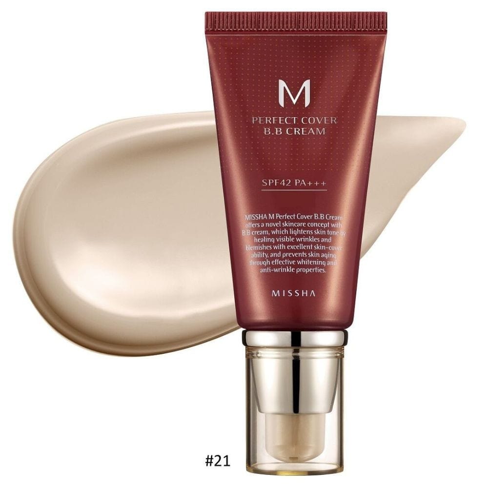 Missha Missha M Perfect Cover Krem BB odcień Light Beige No 21 - 50 ml — Składniki i ocena