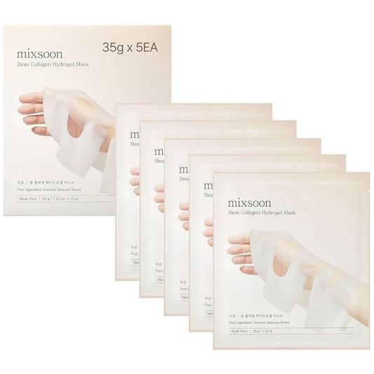 Mixsoon Mixsoon Bean Collagen Hydrożelowa maska w płachcie do twarzy - 5 sztuk