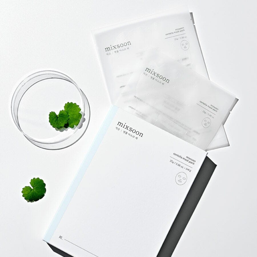 Mixsoon Mixsoon Maski łagodzące z Wąkrotką Centella Mask Pack - 5 sztuk