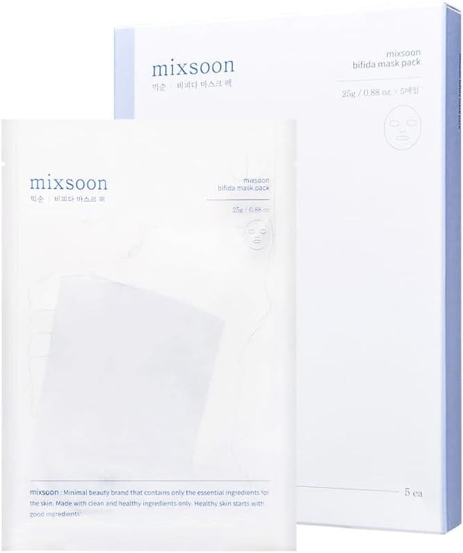 Mixsoon Mixsoon Maski regenerujące z bifidobakteriami Bifida Mask Pack - 5 sztuk — Inhaltsstoffe i ocena
