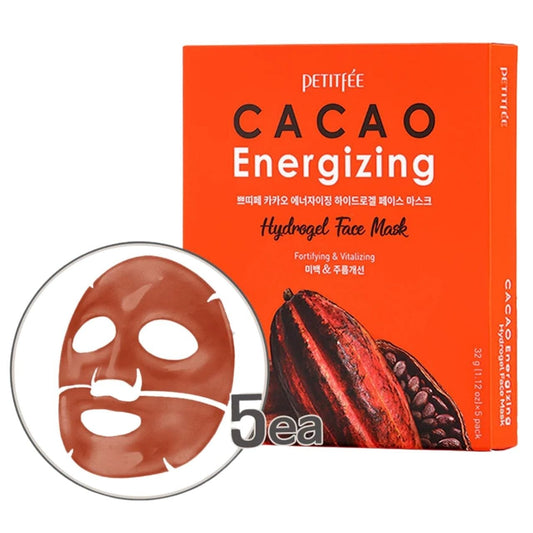 Petitfee Petitfee Cacao Energizing Hydrożelowa maska z ekstraktem z kakao - 5 sztuk