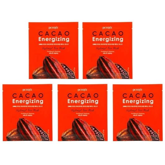 Petitfee Petitfee Cacao Energizing Hydrożelowa maska z ekstraktem z kakao - 5 sztuk