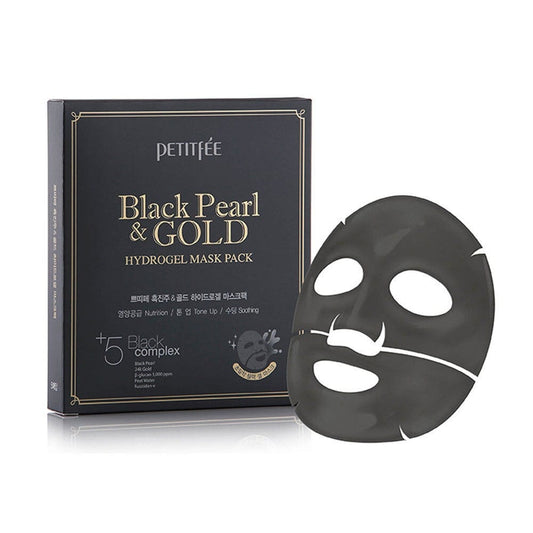 Petitfee Petitfee Maseczki hydrożelowe z perłą i złotem Black Pearl&Gold - 5 sztuk
