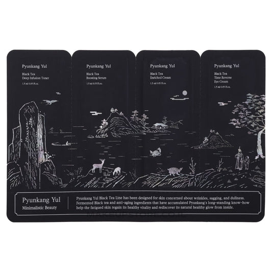 Pyunkang Yul Pyunkang Yul Black Tea Sample Pouch Rewitalizujący zestaw próbek z czarną herbatą - 4 x 1,5 ml