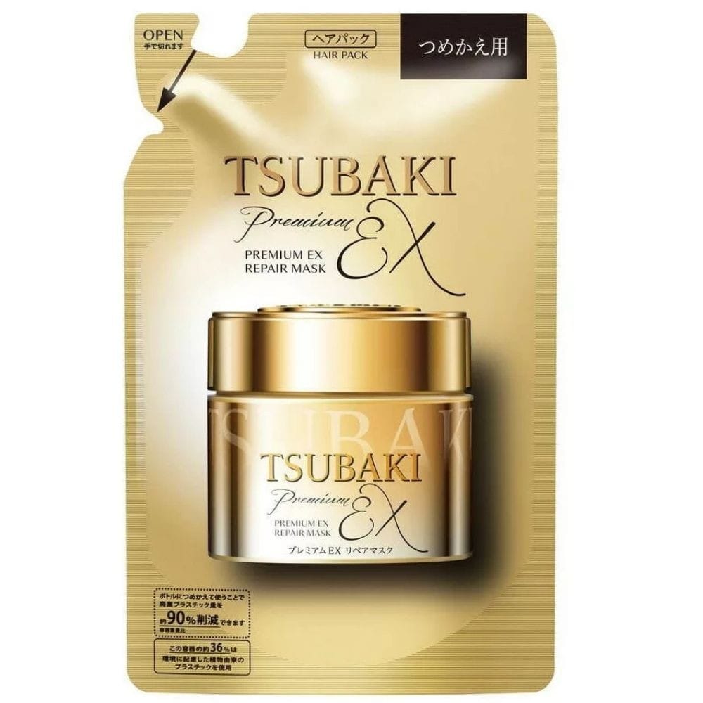 Shiseido Shiseido Tsubaki Odbudowująca maska do włosów z olejem Tsubaki, wkład uzupełniający - 150 g — Składniki i ocena