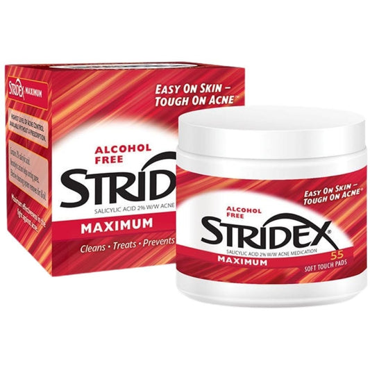 STRIDEX Stridex Delikatne płatki oczyszczające z kwasem salicylowym dla trądzikowej cery - 55 sztuk