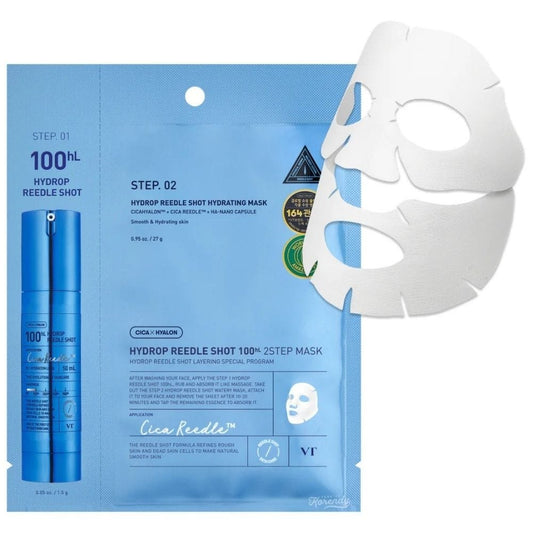 VT Cosmetics VT Cosmetics Hydrop Reedle Shot 100hL Maska nawilżająca z ampułką - 27 g + 1,5 g