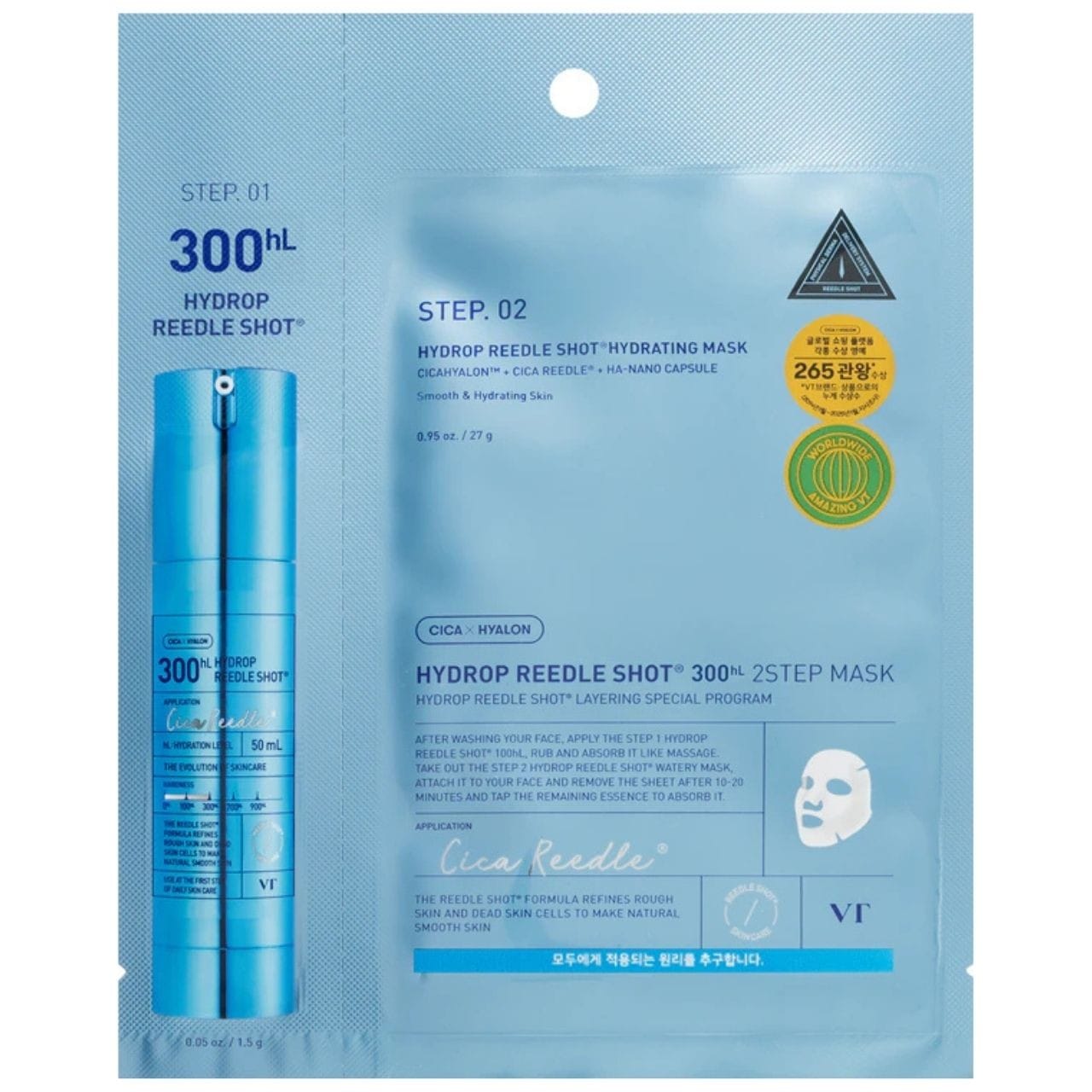 VT Cosmetics VT Cosmetics Hydrop Reedle Shot 300 2-etapowa hydrożelowa maska - 1,5 g + 27 g