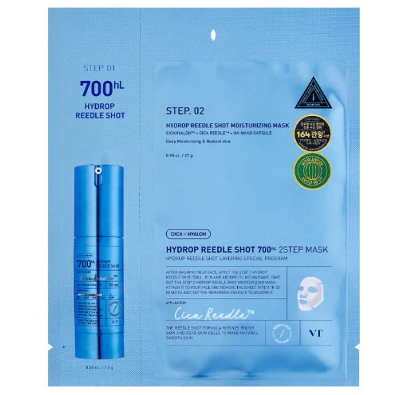 VT Cosmetics VT Cosmetics Hydrop Reedle Shot 700 2-etapowa hydrożelowa maska - 1,5 g + 27 g